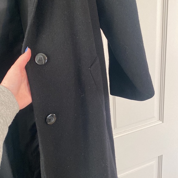 Stephanie Mathew’s Women's Black Long Coat 100% Wool - large - Picture 4 of 8